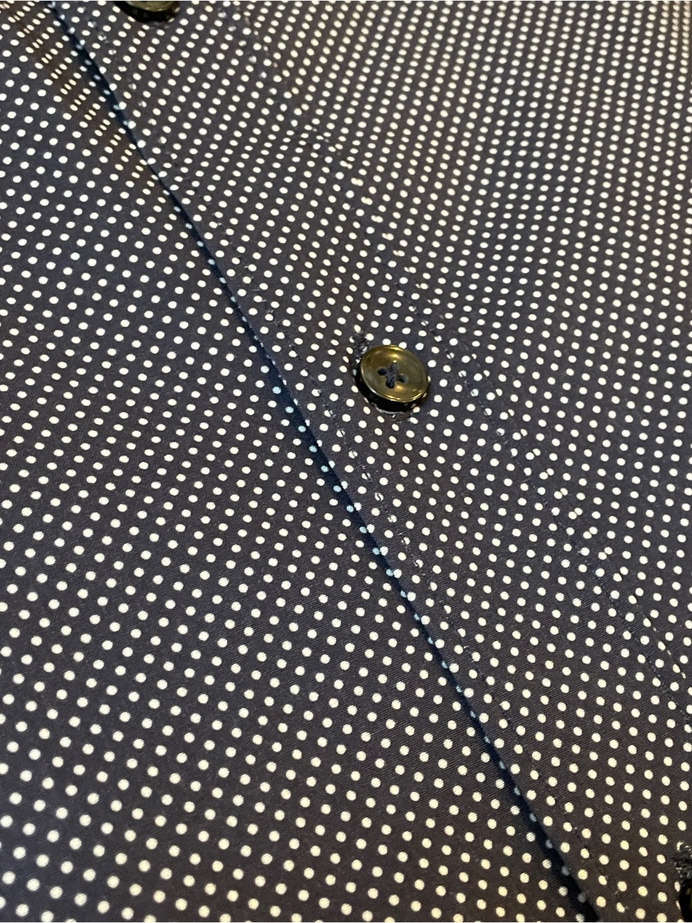 Con.Struct Navy/White Microdot/Polka Dot Slim Fit Performance Shirt - Size XL - Picture 4 of 10